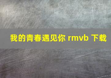 我的青春遇见你 rmvb 下载